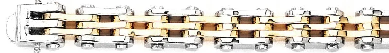 sterling silver bracelet for men -10.5mm 5-Row Industrial Tread Link Bracelet