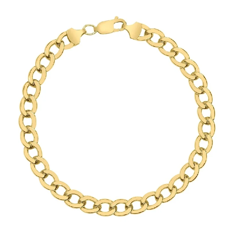 graduation bracelet for girls -14K Yellow Gold Filled 7.4MM Curb Link Bracelet with Lobster Clasp