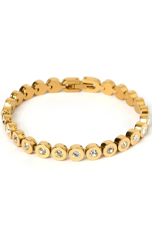 simple gold chain bracelet -Maeve Gold Bracelet Stone