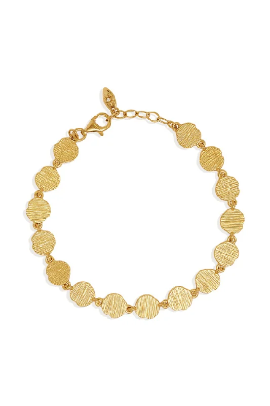 heart chain bracelet for women -18k Gold Vermeil Woven Light Coin Bracelet