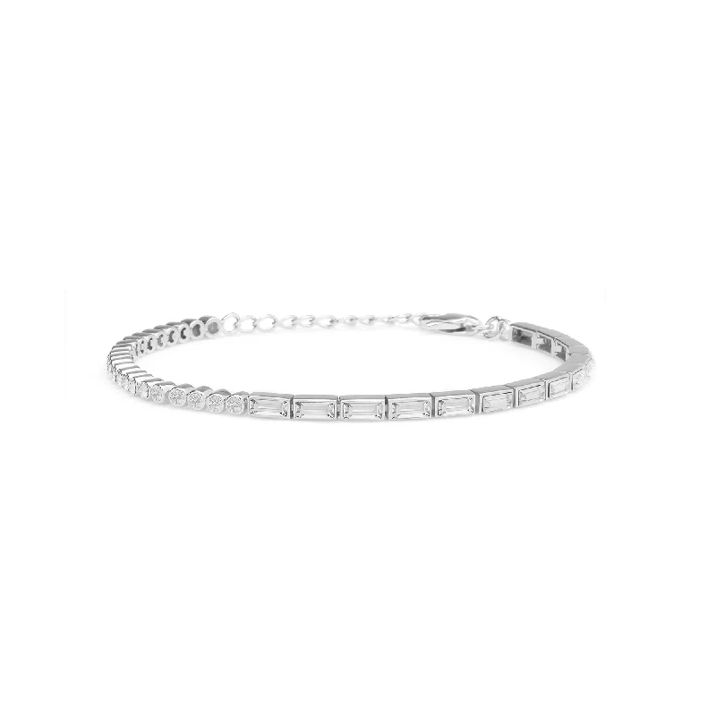 gold knot bracelet for women -Eilat Bracelet in Rhodium