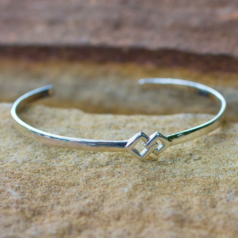 rose gold bracelet for women -Handmade Sterling Silver 'Hold My Hand' Bracelet (Thailand)