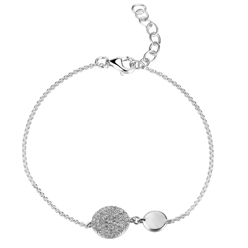 infinity symbol bracelet for couples -Joelle Diamond Pave Circle Disc Bracelet 1/8 ct.