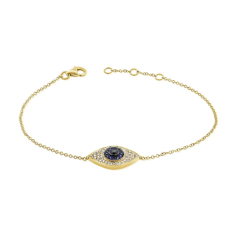 diamond bracelet for women -Joelle Evil Eye s Bracelet Sapphire & Diamond 14K Yellow Gold