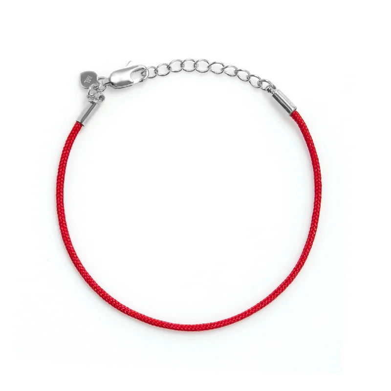 gold coin bracelet for women -Children Red Bendel in Rhodium