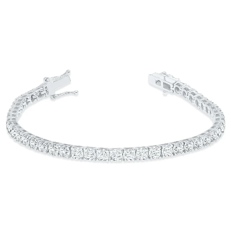 angel halo bracelet for women -Marquee 10 Carat TW Diamond Tennis Bracelet in 14K White Gold