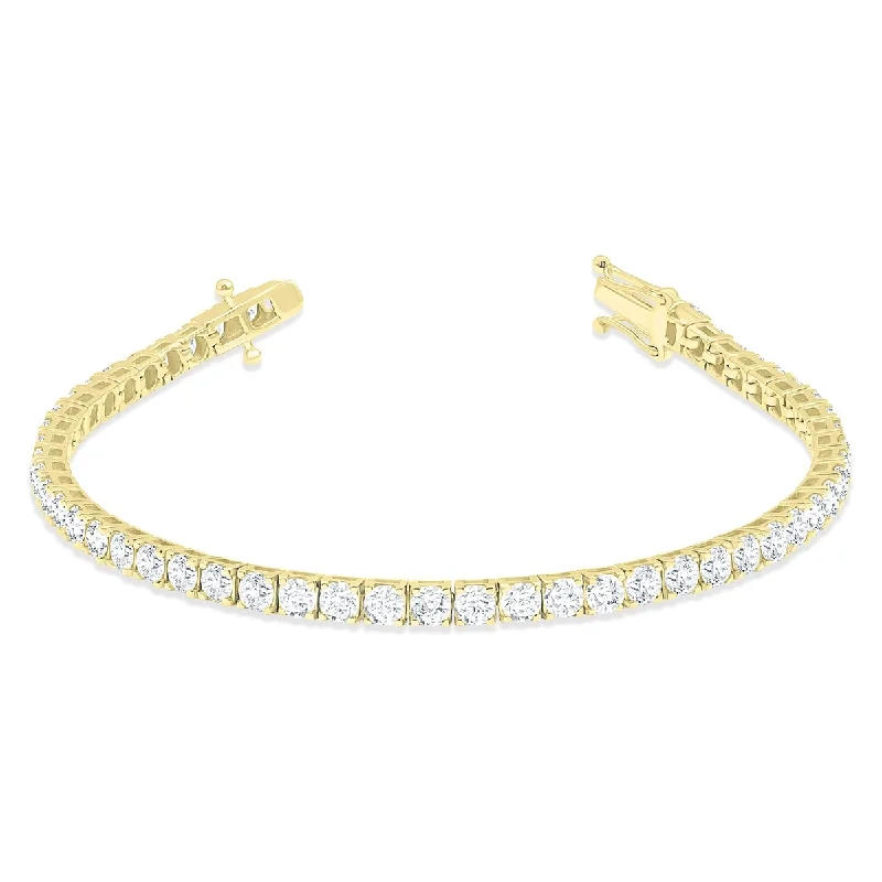 nature-inspired bracelet for women -Marquee 8 Carat TW Diamond Tennis Bracelet in 14K Yellow Gold