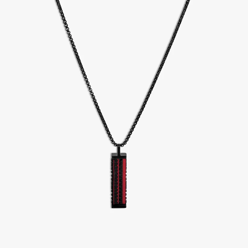 gemstone necklace for women -Jagged Elements Necklace In Black IP Stainless Steel