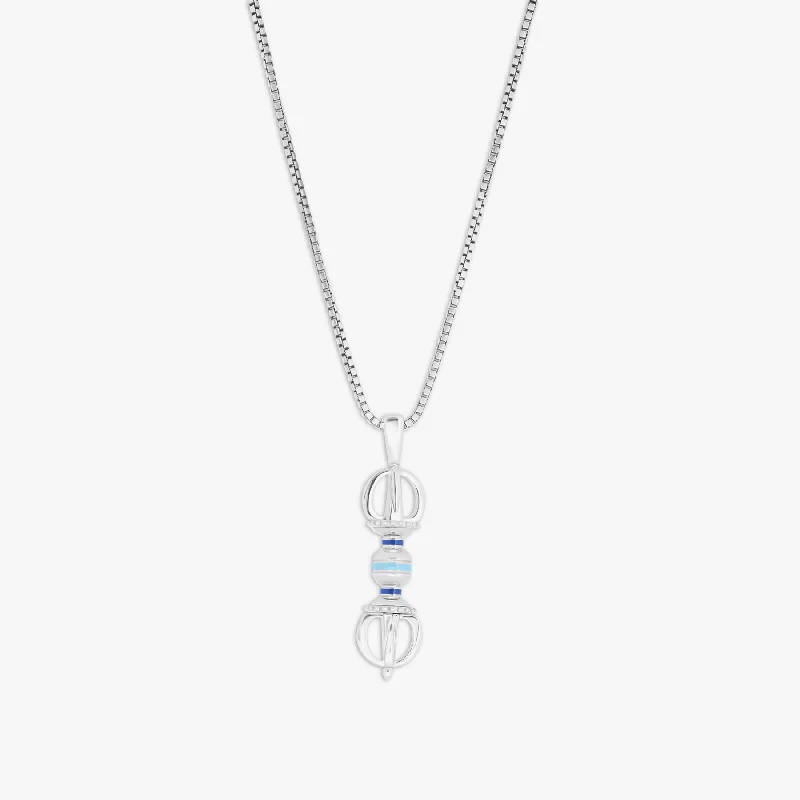 lariat necklace for women -Lhasa Dorje Box Chain Necklace In Silver