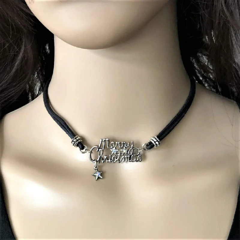 custom coordinates necklace for couples -Merry Christmas Choker