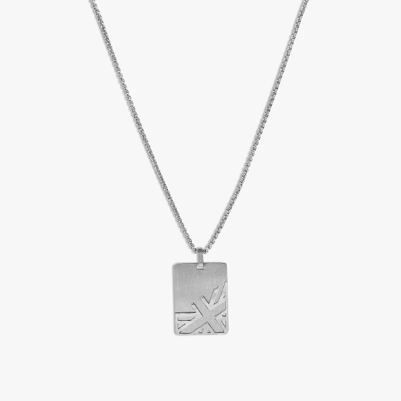 heart pendant necklace for women -Regalia Flag Necklace In Stainless Steel