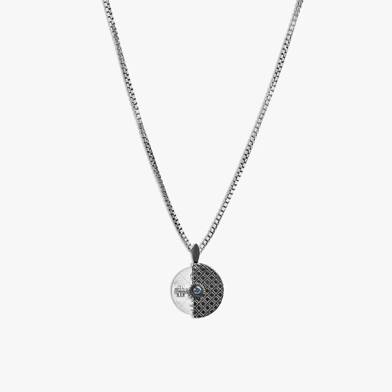 minimalist necklace for everyday wear -Coronation Regalia Spinning Disc Necklace In Rhodium Plated Silver