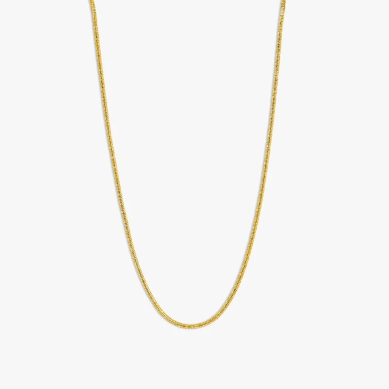 fashion necklace for women -Serpente 2.4MM Snake Chain Necklace In 18K Yellow Gold Plated