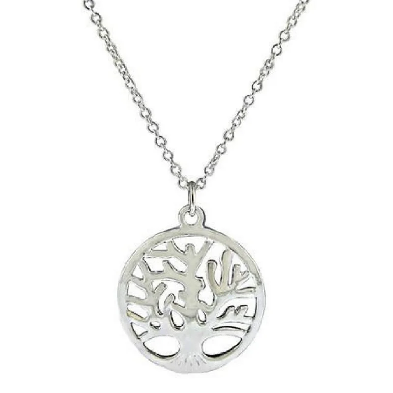 custom engraved necklace for gifts -Sterling Silver Tree Of Life Necklace