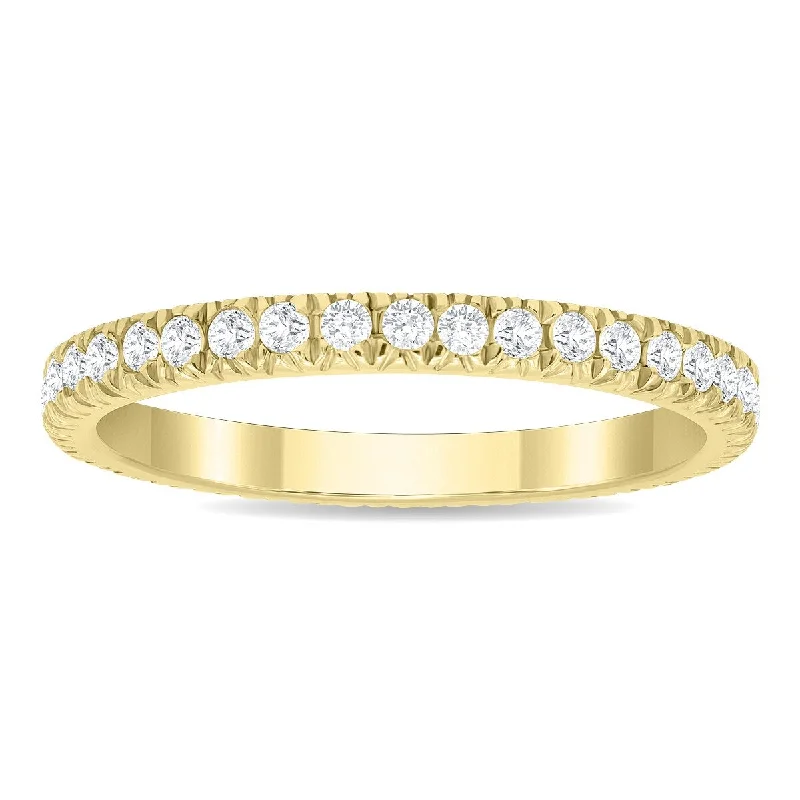 sterling silver ring for men -1/2 Carat TW Diamond Eternity Wedding Band in 10K Yellow Gold