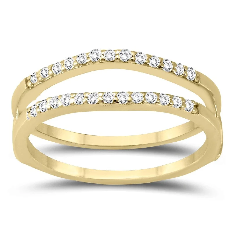 engraved name ring for gifts -1/4 Carat TW Diamond Insert Ring in 10K Yellow Gold