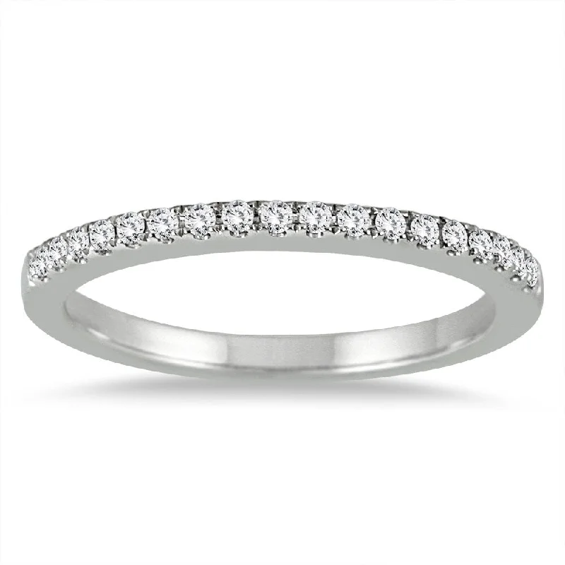 platinum engagement ring for women -1/6 Carat TW Diamond Wedding Band in 14K White Gold