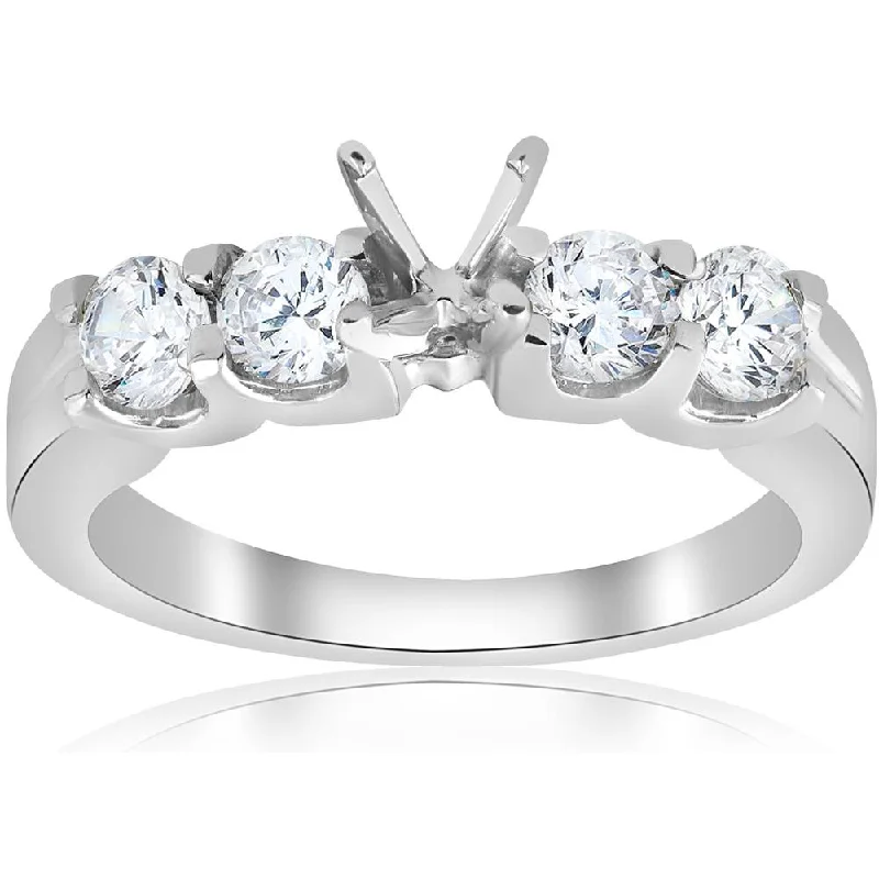 floral ring for women -3/4ct Real Diamond Engagement Semi Mount Ring Setting