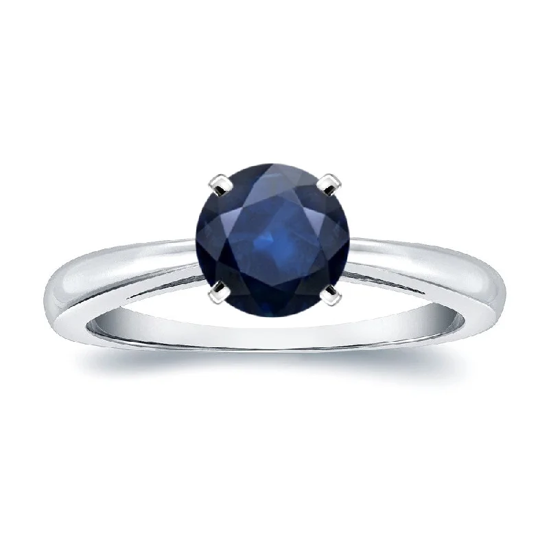 bohemian style ring for women -Auriya 14k Gold Sapphire Solitaire Engagement Ring 1 1/2ct TGW