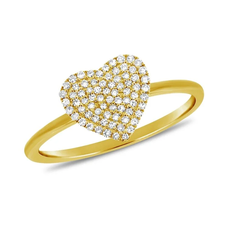 celestial ring for women -Joelle 1/10 ct. Pave Diamond Heart Ring 14k Gold