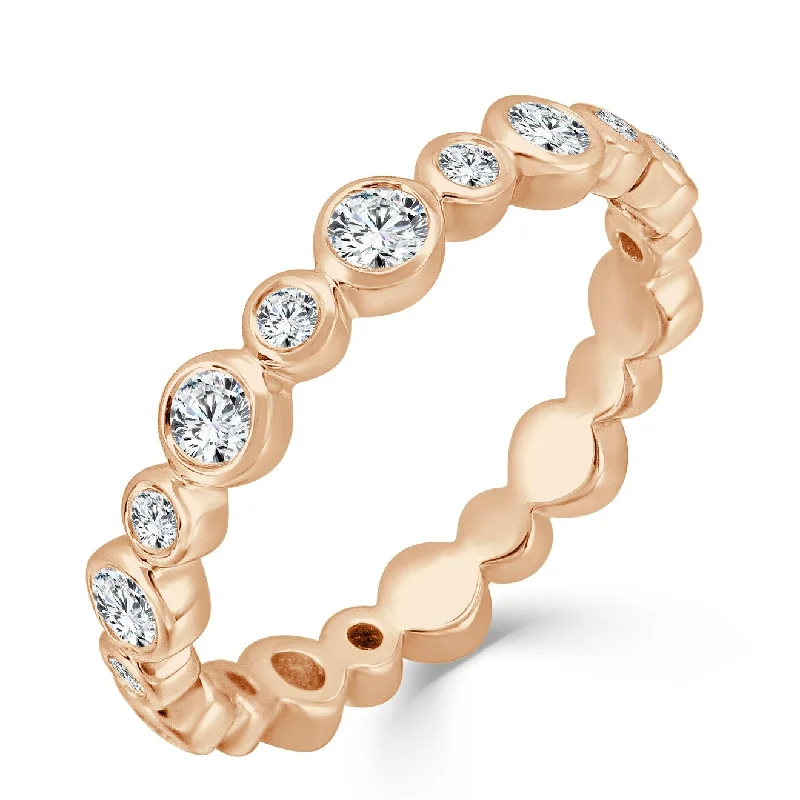 eternity band for women -Joelle Diamond Wedding Band Ring Stackable 1/2 ct TDW 14K Rose Gold