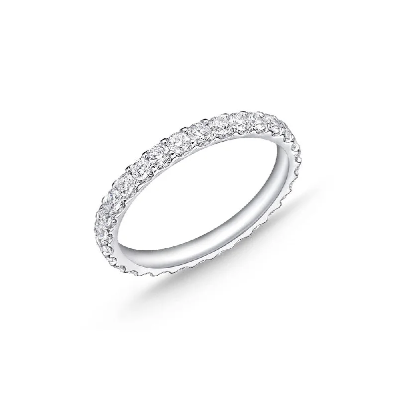 vintage diamond ring for women -LaViano Fashion 1.00 Carats Platinum Diamond Eternity Wedding Band