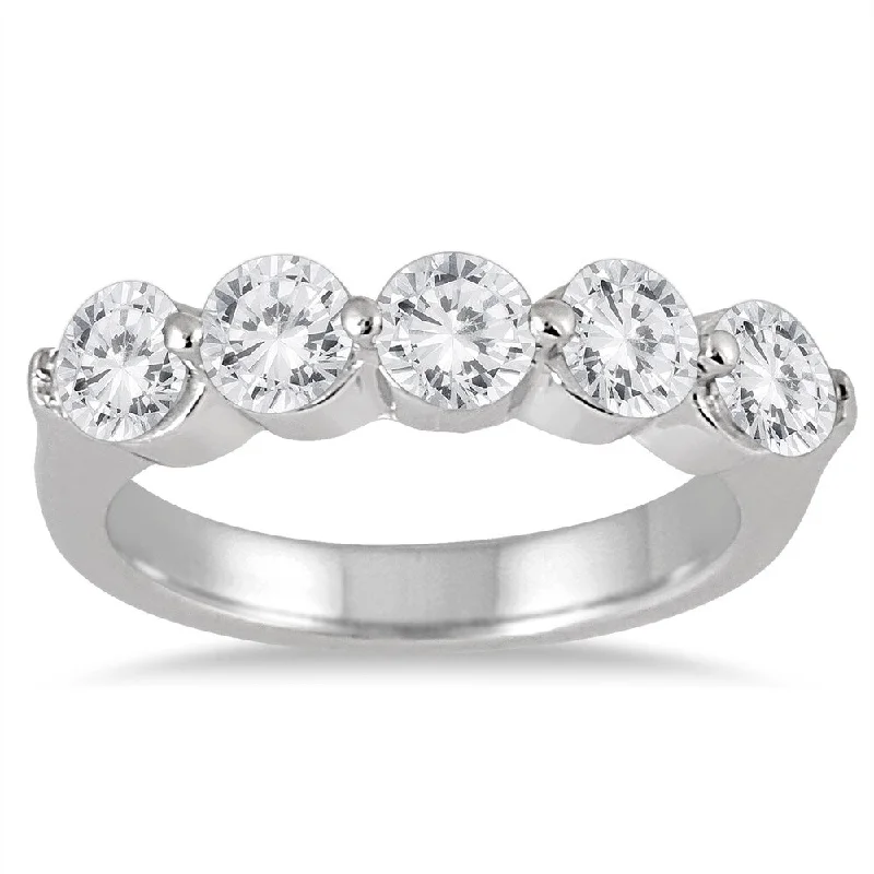 promise ring for girlfriend -Marquee Jewels 10k White Gold 1 1/2ct TDW Diamond Anniversary Band