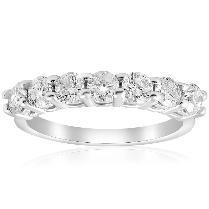 halo diamond ring for women -Pompeii3 14k White Gold 1 ct TDW Diamond Wedding Ring