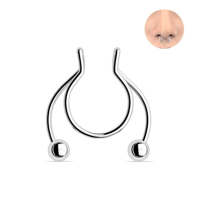 boho style ring for women -SS316L Fake Septum Nose Clip - S691