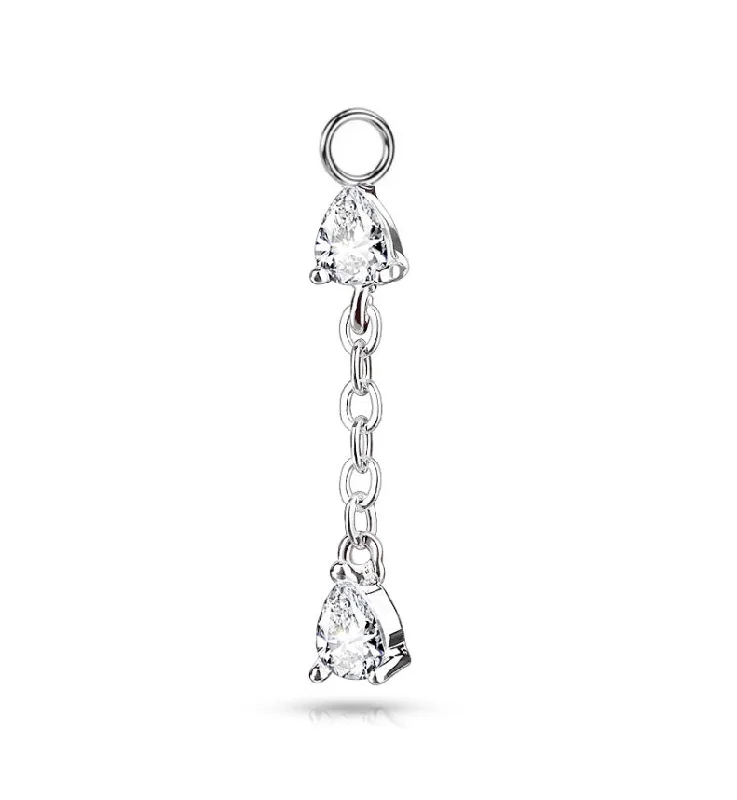 vintage engagement ring for women -SS316L Jewelled Dangle Charm for Hinged Ring - CHARM37