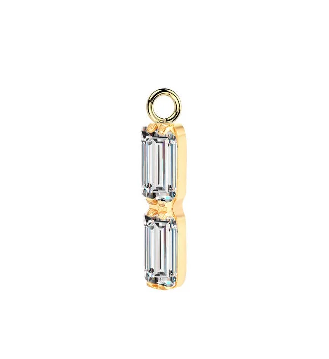 diamond pinky ring for men -Titanium Gold Jewelled Dangle Charm for Hinged Ring - CHARM41A