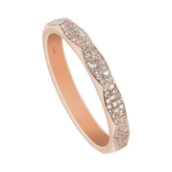 crystal ring for women -0.17CT Modern Diamond Ring Set in 14K Rose Gold