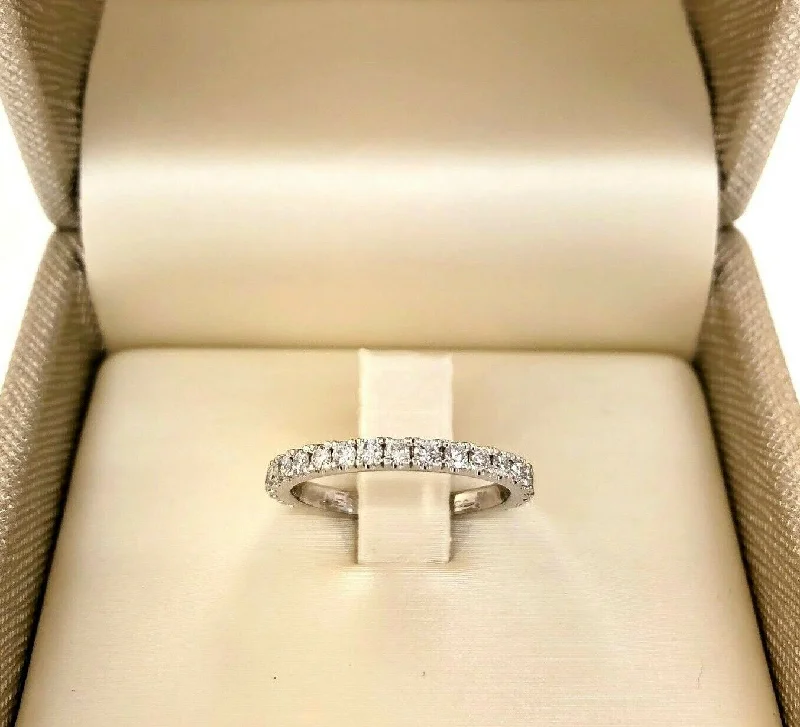 custom birthstone ring for moms -0.83 Carats t.w. Diamond Stack/Eternity Ring Palladium Round Diamonds