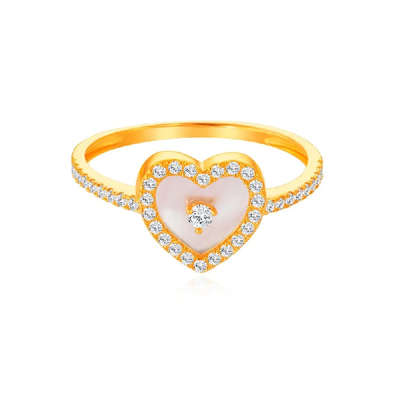 braided wedding band for men -916 Gold Luminescent Heart Ring