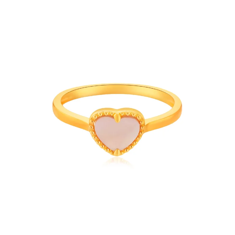 handmade gemstone ring for women -916 Gold Pearlescent Love Ring