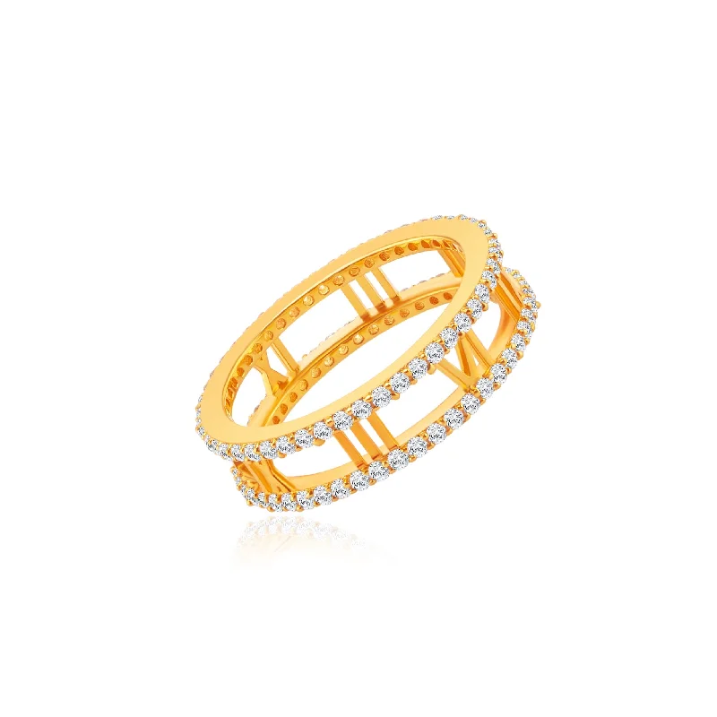 spinner ring for anxiety relief -916 Gold Sparkling Roman Ring