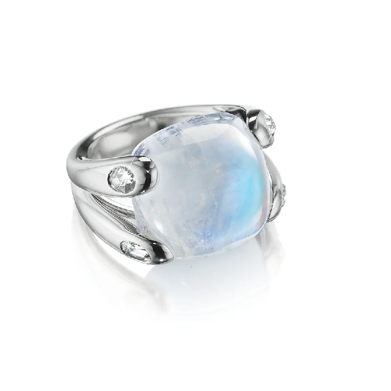 sterling silver ring for men -Candy Ring in Moonstone