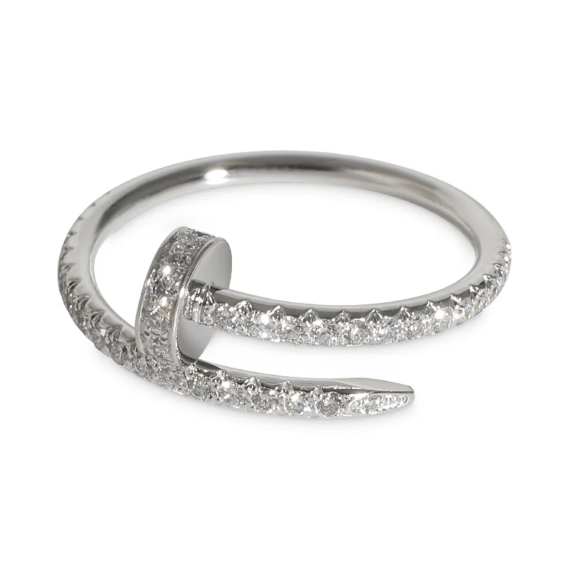 crystal ring for women -Cartier Juste Un Clou Ring in 18k White Gold 0.4 CTW