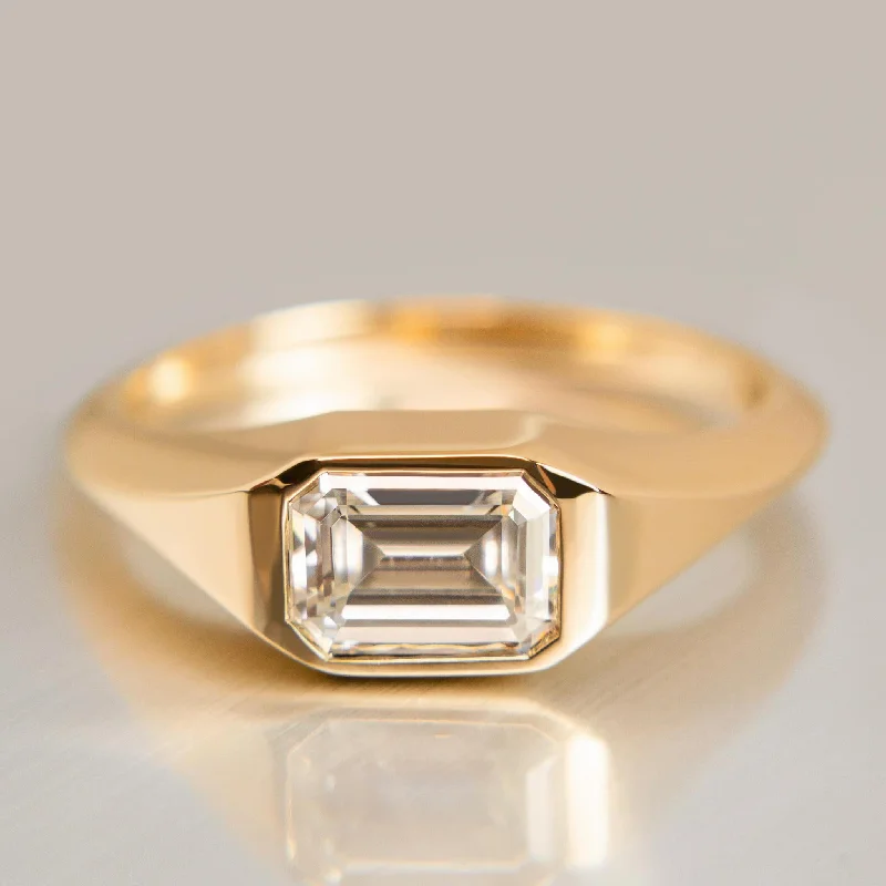 simple engagement ring for women -Classic Diamond Hemlock Ring