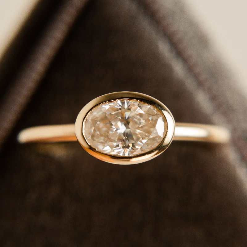 minimalist engagement ring for women -Elm Ring with Moissanite