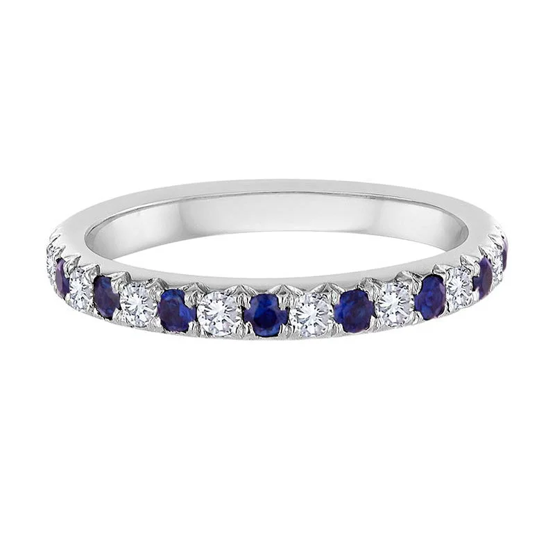 bold statement ring for women -Frieda Blue Sapphire and Diamond Wedding Ring