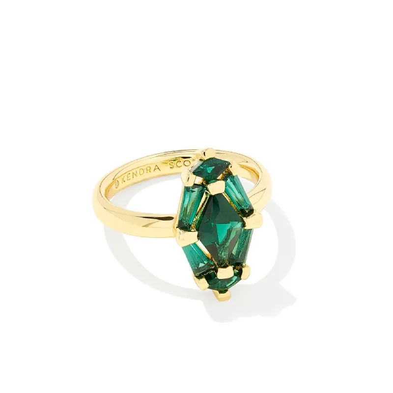 boho style ring for women -Lindy Rae Cocktail Ring in Green