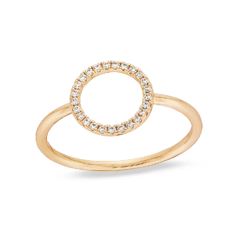 antique engagement ring for women -Pave Circle Ring in Gold