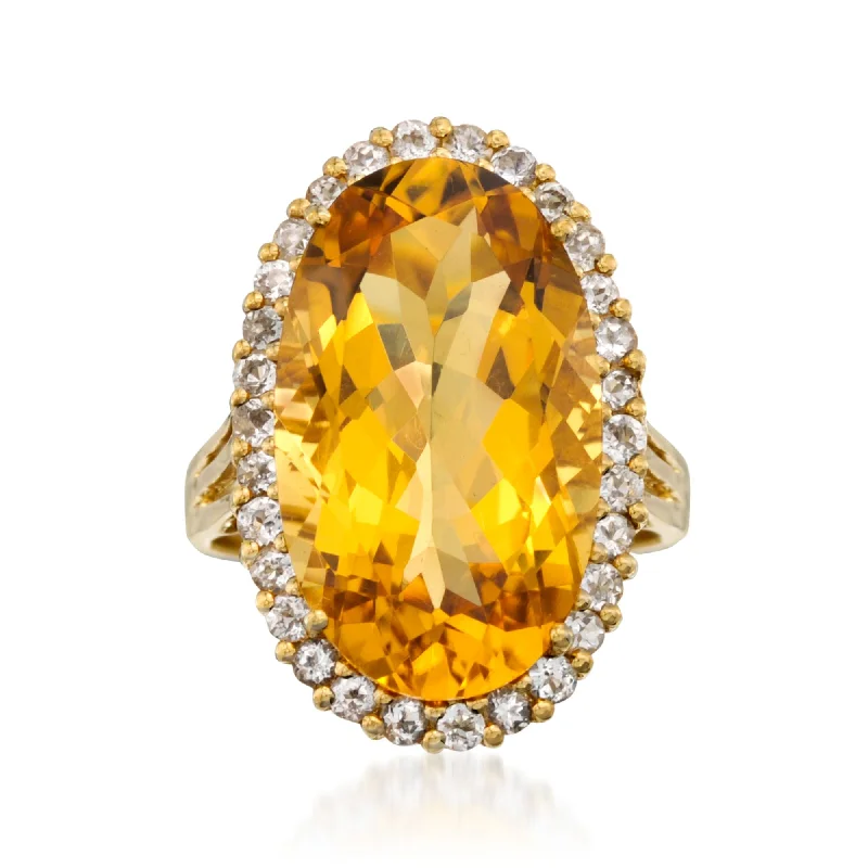 wedding band with diamonds for women -Ross-Simons Citrine and . White Topaz Ring in 14kt Gold Over Sterling Silver