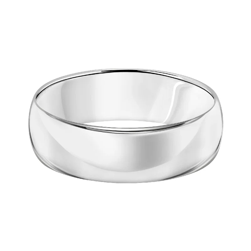 promise ring for girlfriend -Roux 7mm Light Low Dome Platinum Wedding Ring