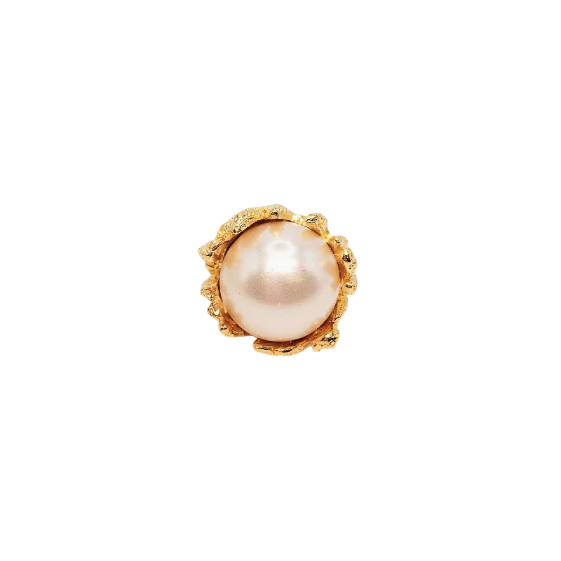 gold wedding band for men -Sea Branch Pearl Ring