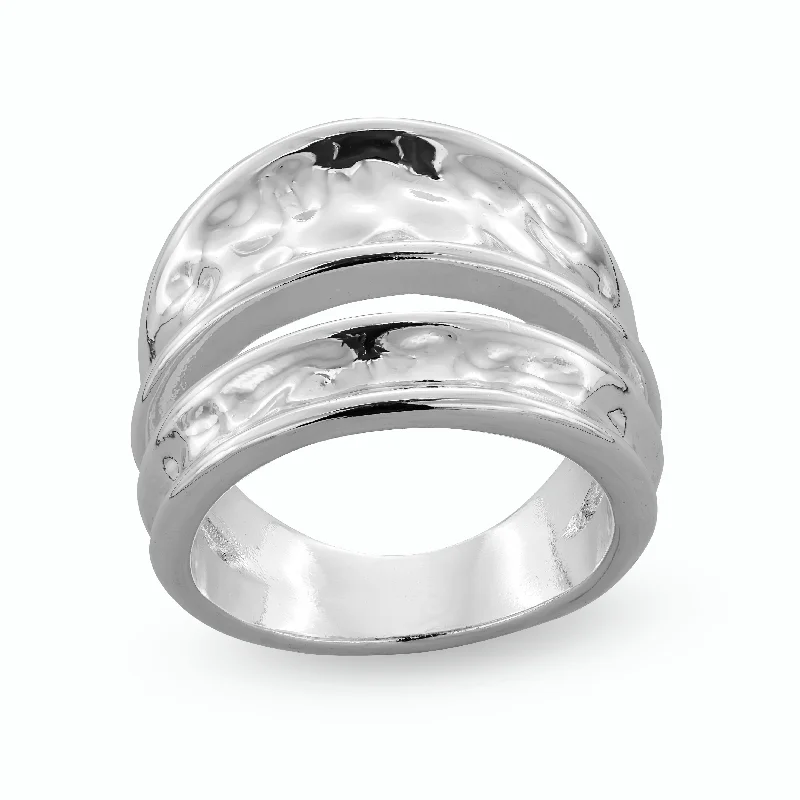 men’s leather ring -Aspen Silver Statement Ring