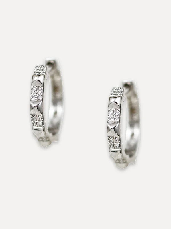 men’s diamond stud earrings -14K Diamond Pyramid Spike Huggies