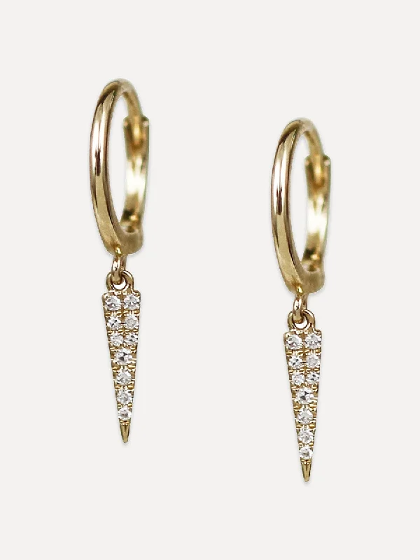 tassel earrings for women -14K Diamond Dagger Huggies