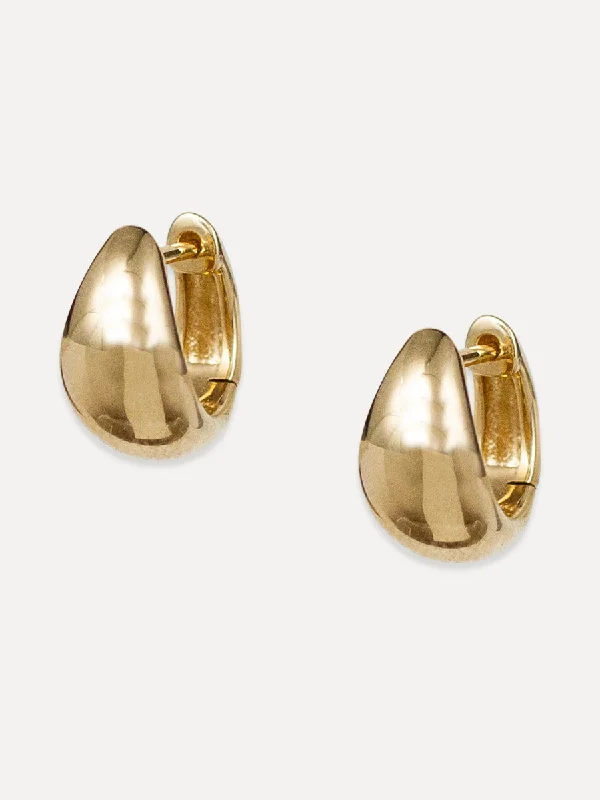 animal-shaped earrings for kids -14K Tapered Dome Huggies